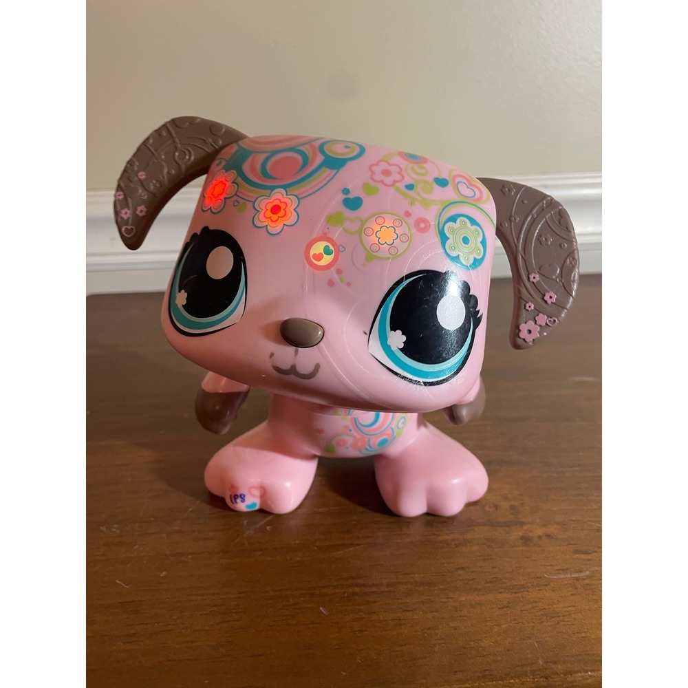 Littlest Pet Shop Deco Pet Pink Dog Large Figure Floral Swirl LPS Hasbro Toy - Picture 14 of 15